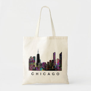 Bolsa Tote Chicago, Illinois em grafite
