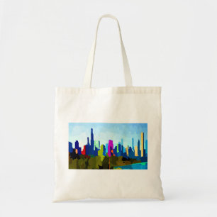 Bolsa Tote Chicago Illinois Skyline por Jon Baran