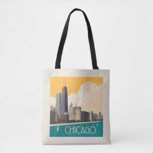 Bolsa Tote Chicago Linha Skyline Moderna