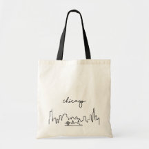 Chicago Skyline com Marinho Pier Tote Bag
