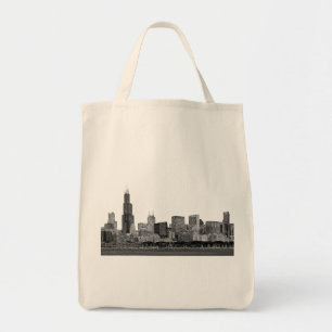 Bolsa Tote Chicago Skyline Etch