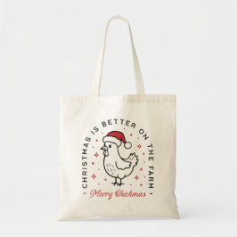 Bolsa Tote Chicken Merry Christmas country funny farm animal