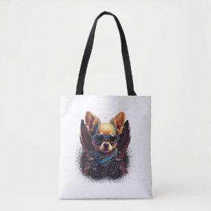 Bolsa Tote Chihuahua Biker - Pai de Cachorro Piloto