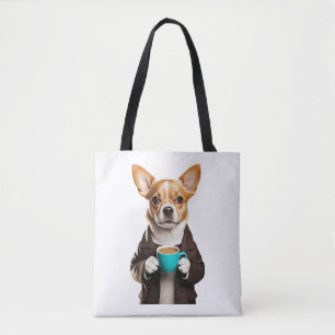 Bolsa Tote chihuahua com café