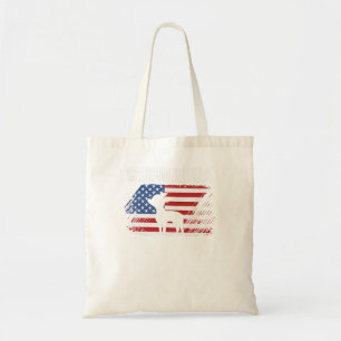 Bolsa Tote Chihuahua Dog American Flag Retro Dog Silhouket