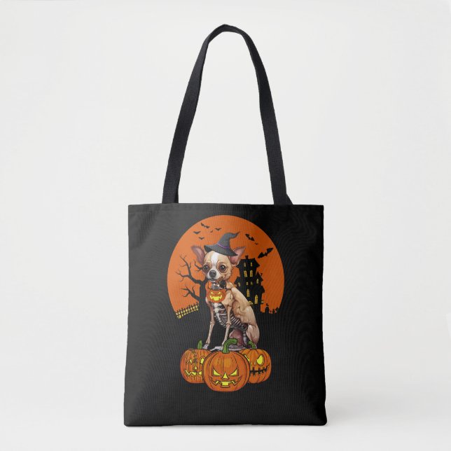 Bolsa Tote Chihuahua Dog Halloween (Frente)
