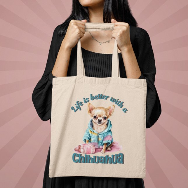 Bolsa Tote Chihuahua Dog-Lover Tote Bag (Criador carregado)