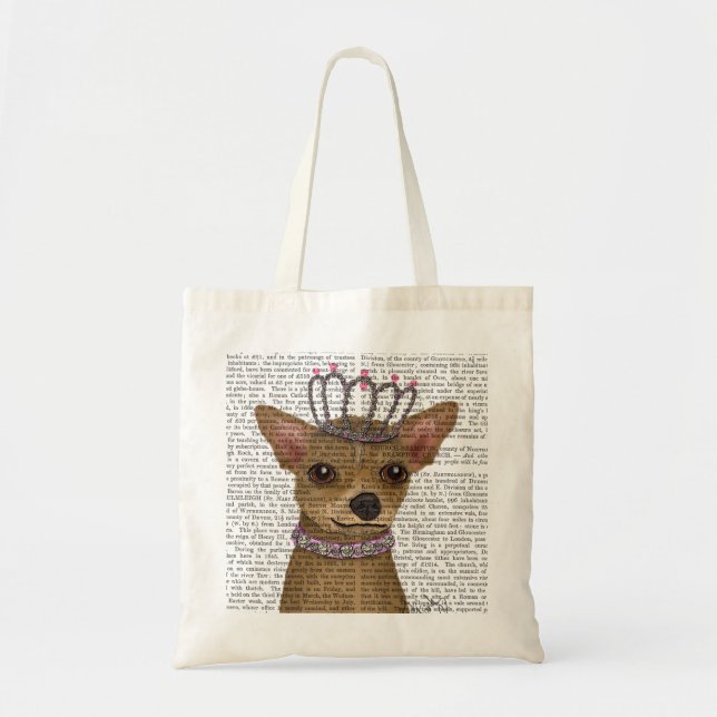 Bolsa Tote Chihuahua e Tiara (Frente)
