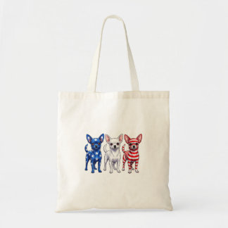Bolsa Tote Chihuahua Feminino Bandeira Americana 4 De Julho