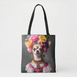 Bolsa Tote Chihuahua Frida Kalo - obra-prima do Museu Famosa