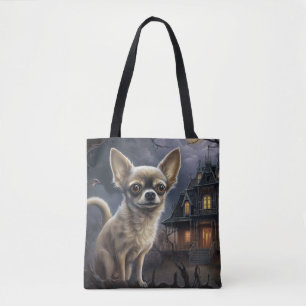 Bolsa Tote chihuahua Halloween Scary
