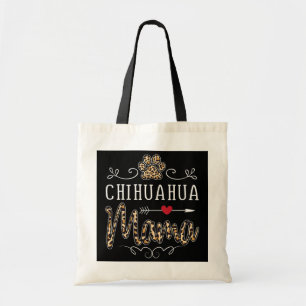 Bolsa Tote Chihuahua Mama Leopardo Imprima Cachorro Engraçado