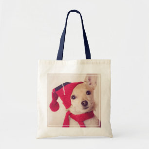 Bolsa Tote Chihuahua no boné do inverno