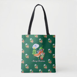 Bolsa Tote Chili de Natal "Tudo-Sobre-Impressão" Verde