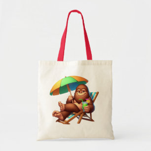 Bolsa Tote Chill Bigfoot Vibes de Praia Engraçado Verão Sasqu