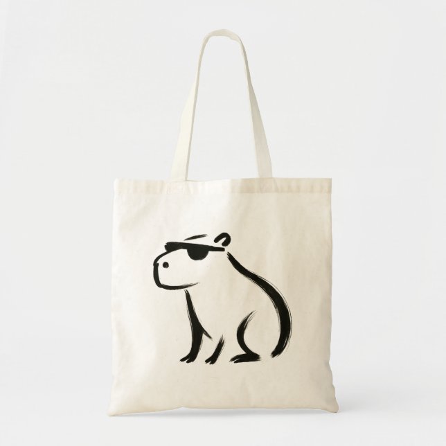 Bolsa Tote Chill Capybara - Saco com Design de Pincel de Tint (Frente)