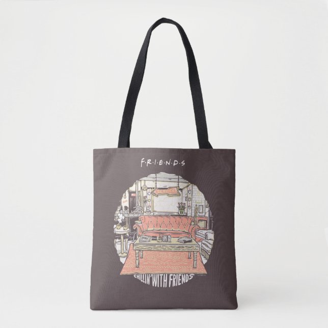 Bolsa Tote Chillin' com FRIENDS™ Cartoon (Frente)