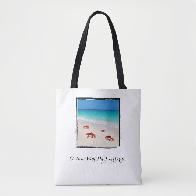 Bolsa Tote Chillin' Com Meu Círculo Interior - Praia Minimali (Frente)
