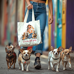 Bolsa Tote Chimigos - Louca Dona do Chi - Chihuahua 