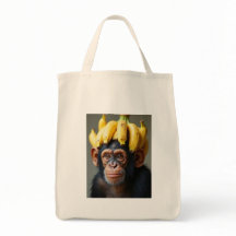 Chimp com saco de toalha de galinha
