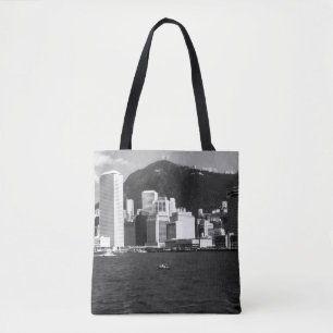 Bolsa Tote China Antiga Vista dos arranha-céus da baía de Hon
