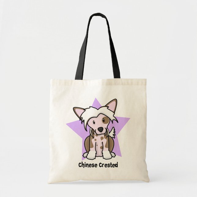Bolsa Tote Chinês da estrela de Kawaii Crested (Frente)