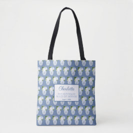 Bolsa Tote Chinoiserie Blue White Weding Monograma Obrigado