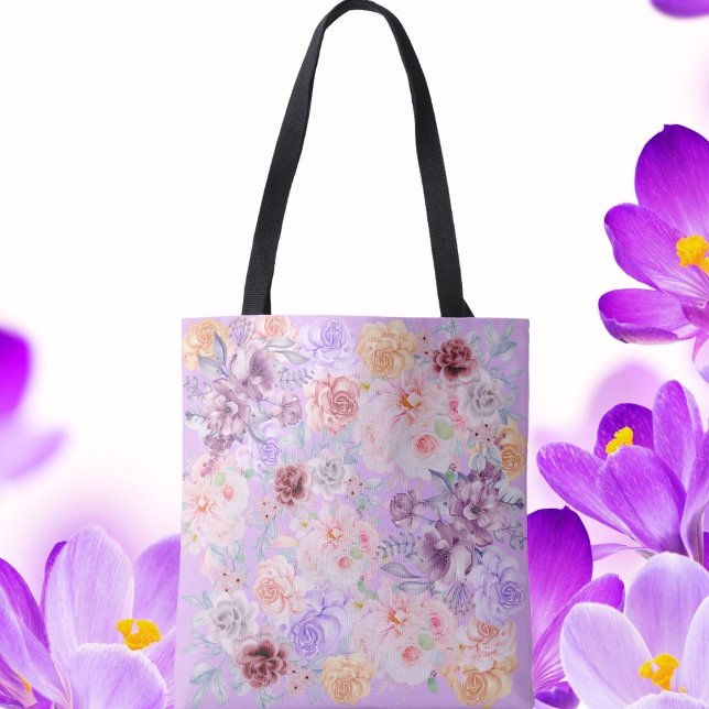 Bolsa Tote Chique Lilac - Buquê Floral (Criador carregado)