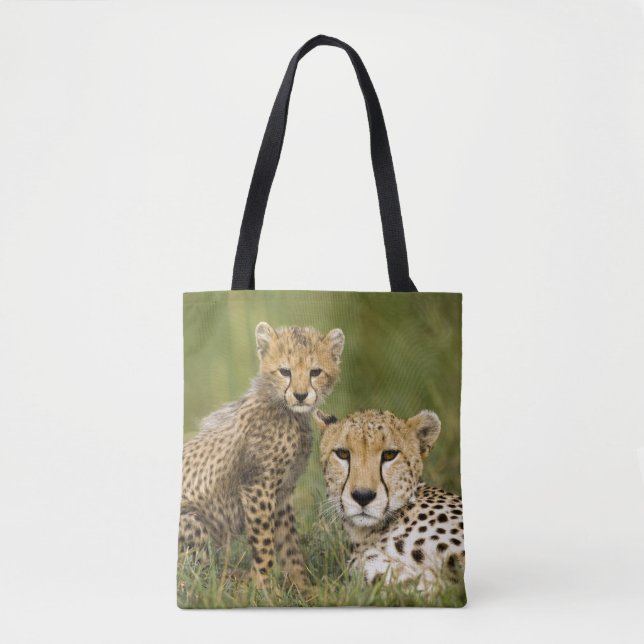 Bolsa Tote Chita, Acinonyx jubatus, com Cub (Frente)