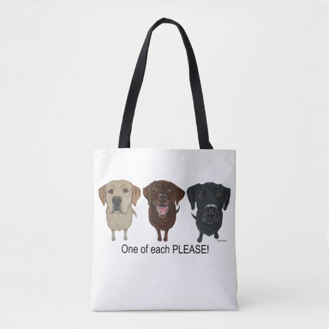 Bolsa Tote Chocolate, amarelo e preto Labrador Retriever (Frente)