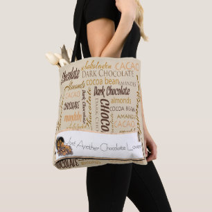 Bolsa Tote Chocolate, amêndoas e Design de texto de chocolat