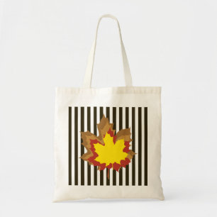 Bolsa Tote Chocolate Autóctone Stripes com Folhas