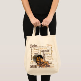 Bolsa Tote Chocolate Bits e amêndoas Fecham Fotografia