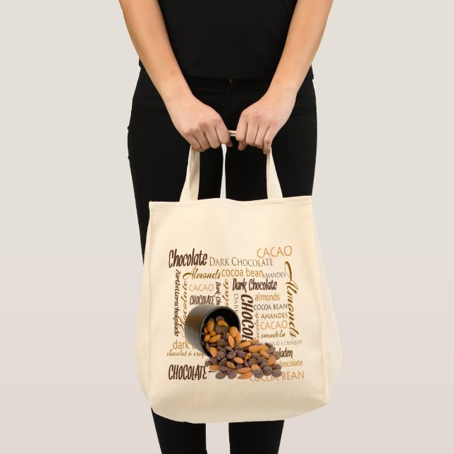 Bolsa Tote Chocolate Bits e amêndoas Fecham Fotografia (Frente (produto))