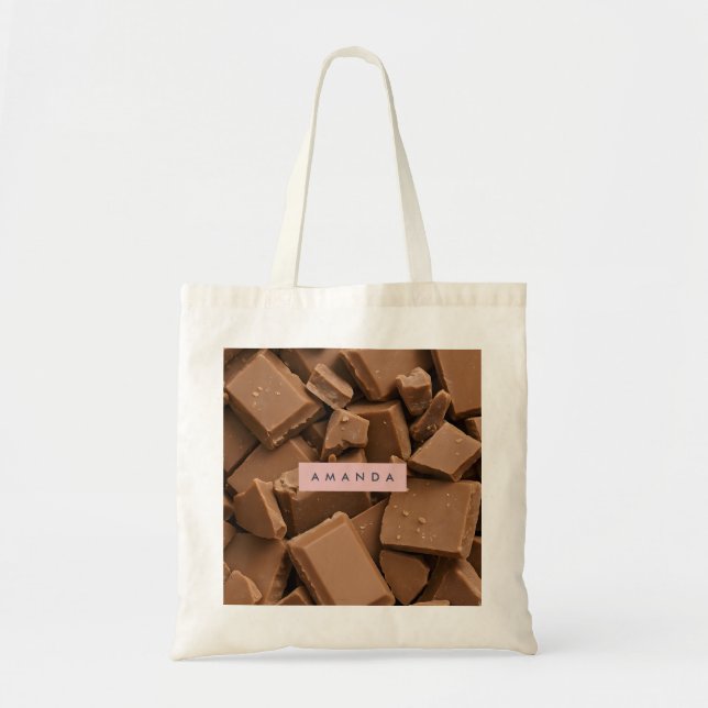 Bolsa Tote Chocolate Chunk de Leite Cremoso Personalizado (Frente)