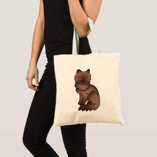 Bolsa Tote Chocolate Com Olhos Laranja Arte De Gato Persa