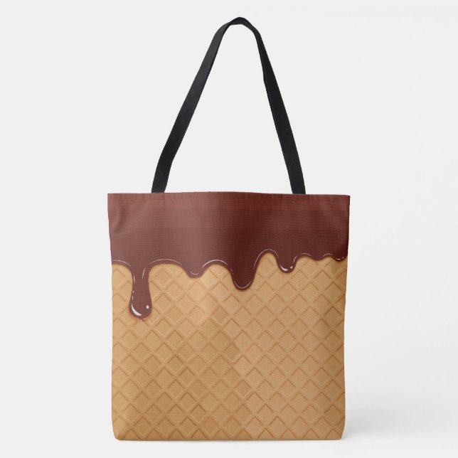 Bolsa Tote Chocolate de Coleta de Sorvete Faux (Frente)