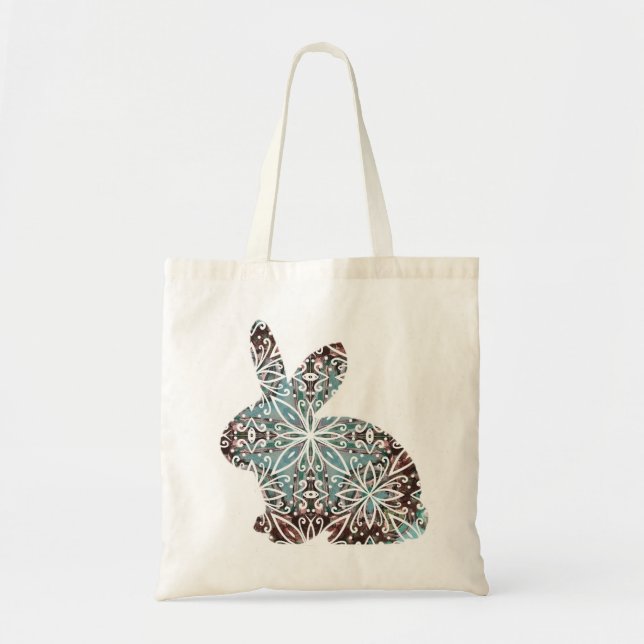 Bolsa Tote Chocolate e Blues do Coelho Mandala (Frente)