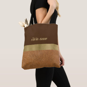 Bolsa Tote Chocolate e Dourado