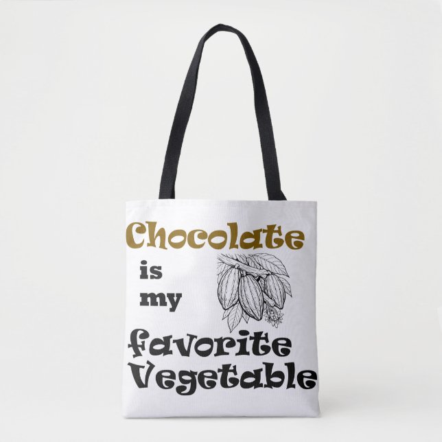 Bolsa Tote Chocolate é meu Legume Favorito  (Frente)