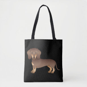 Bolsa Tote Chocolate E Tan Short Hair Dachshund - Preto