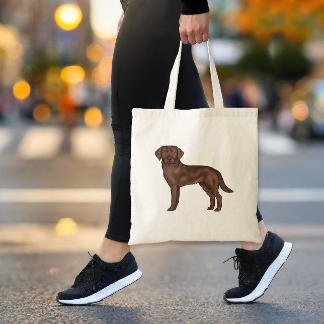 Bolsa Tote Chocolate Labrador Retriever Canine Brown Dog Art (Criador carregado)