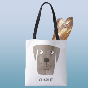 Bolsa Tote Chocolate Labrador Retriever Dog Personalizado