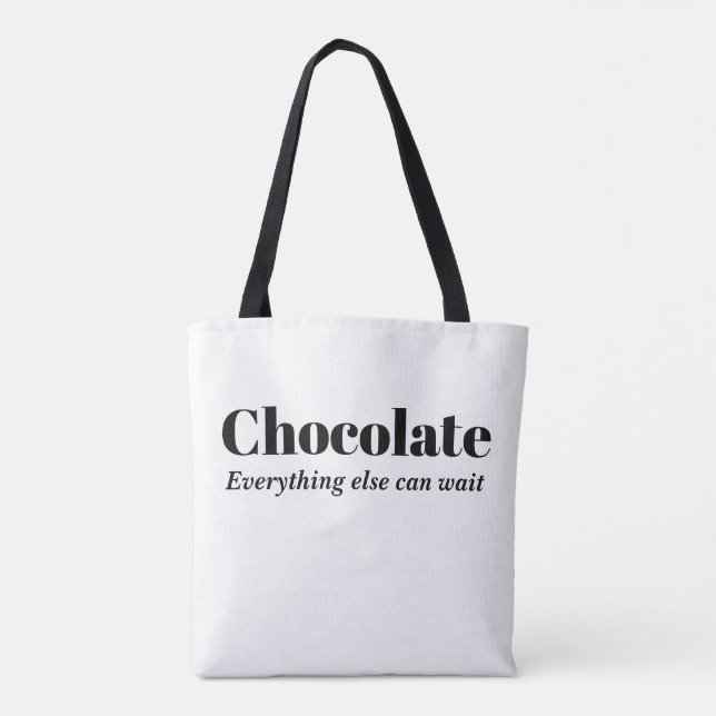 Bolsa Tote Chocolate Tudo o Mais Pode Esperar (Verso)