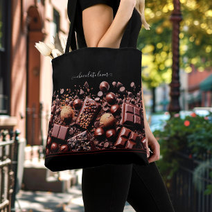 Bolsa Tote Chocolates Chocolate Chocolate Cocoa Texto Persona