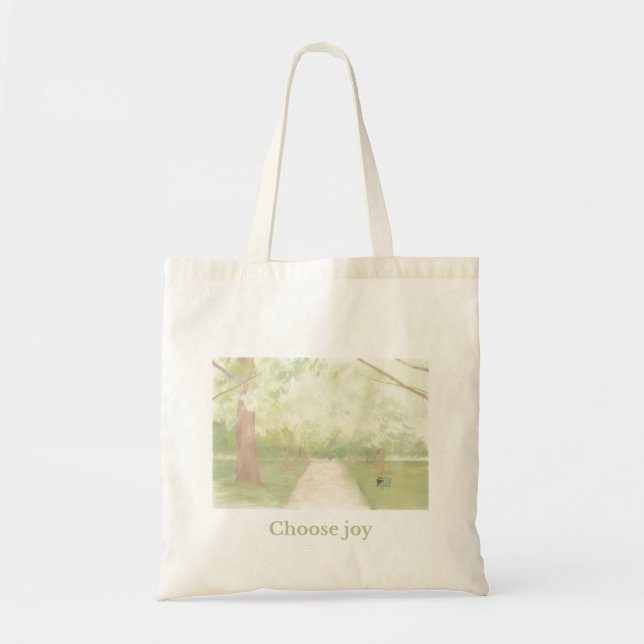 Bolsa Tote “Choose Joy” Aesthetic Tote Bag – Soft Nature  (Frente)