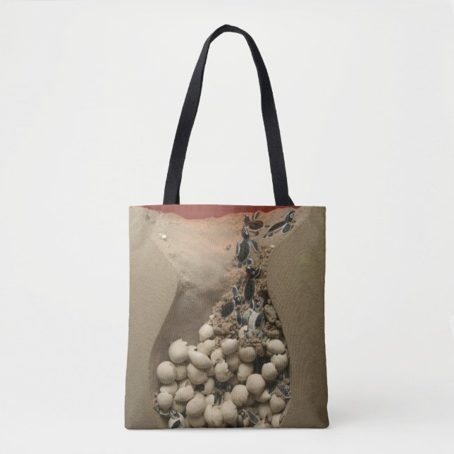 Bolsa Tote Choque dos ovos da tartaruga do bebê (Frente)