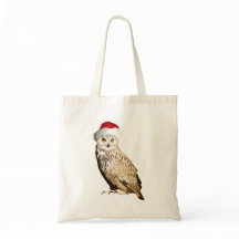 Chouette de Noël réaliste avec bonnet festif