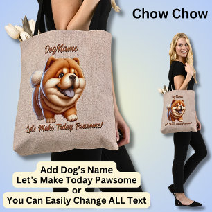 Bolsa Tote Chow Chow - Adicionar Nome do Cachorro, Alterar Te