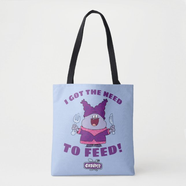 Bolsa Tote Chowder com garfo e faca (Frente)